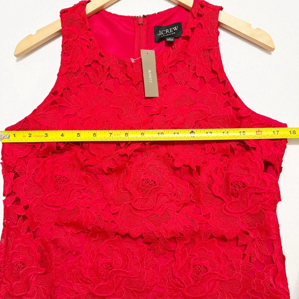 J. Crew NWT Luxe Lace Dress Red NWT 8